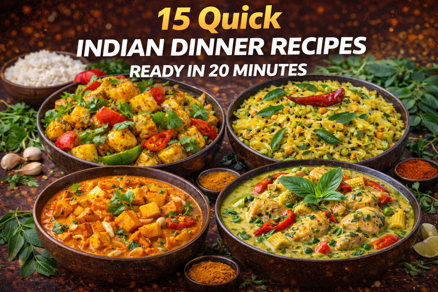15 Quick Indian Dinner Recipes Ready in 20 Minutes