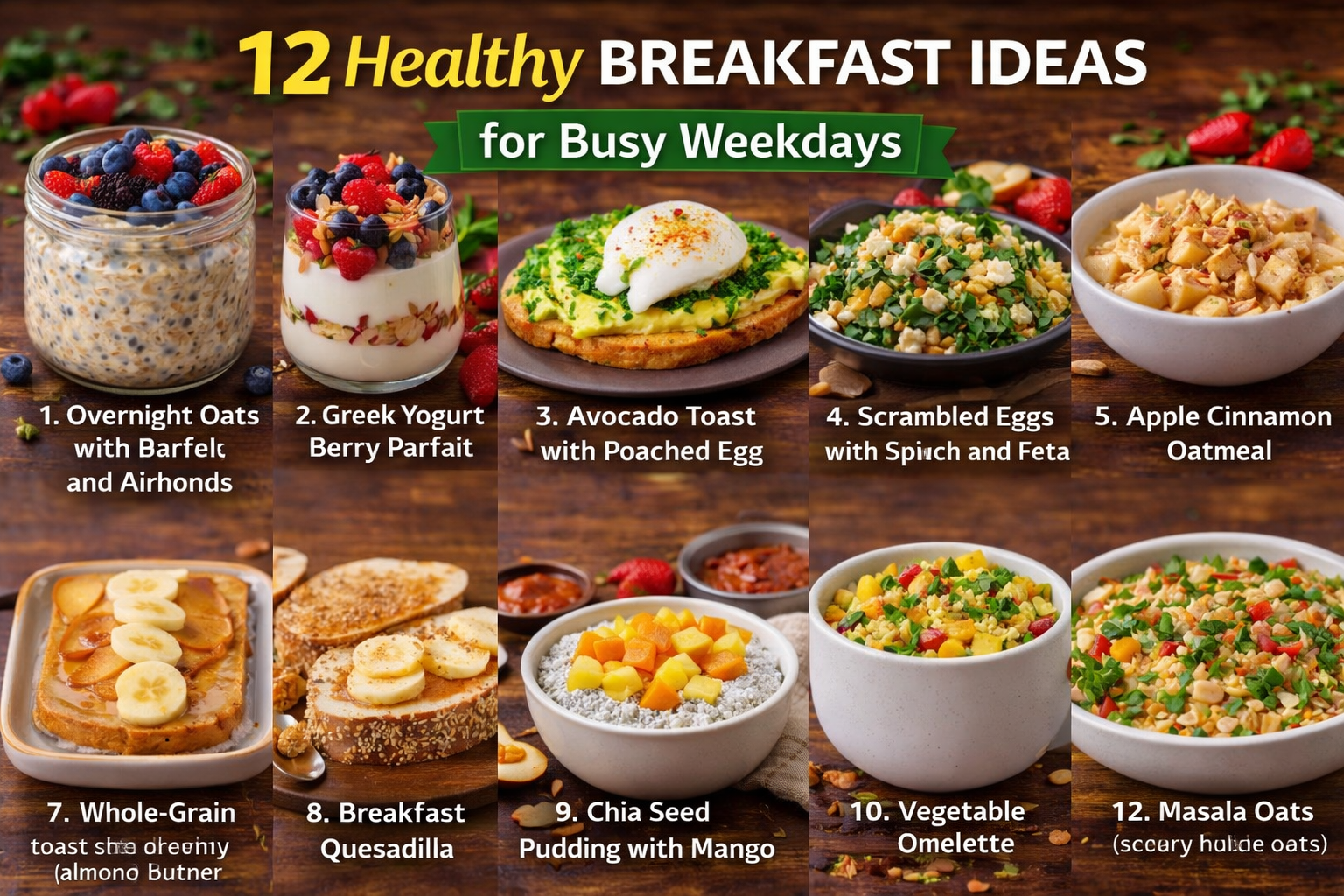 12 Healthy Breakfast Ideas for Busy Weekdays