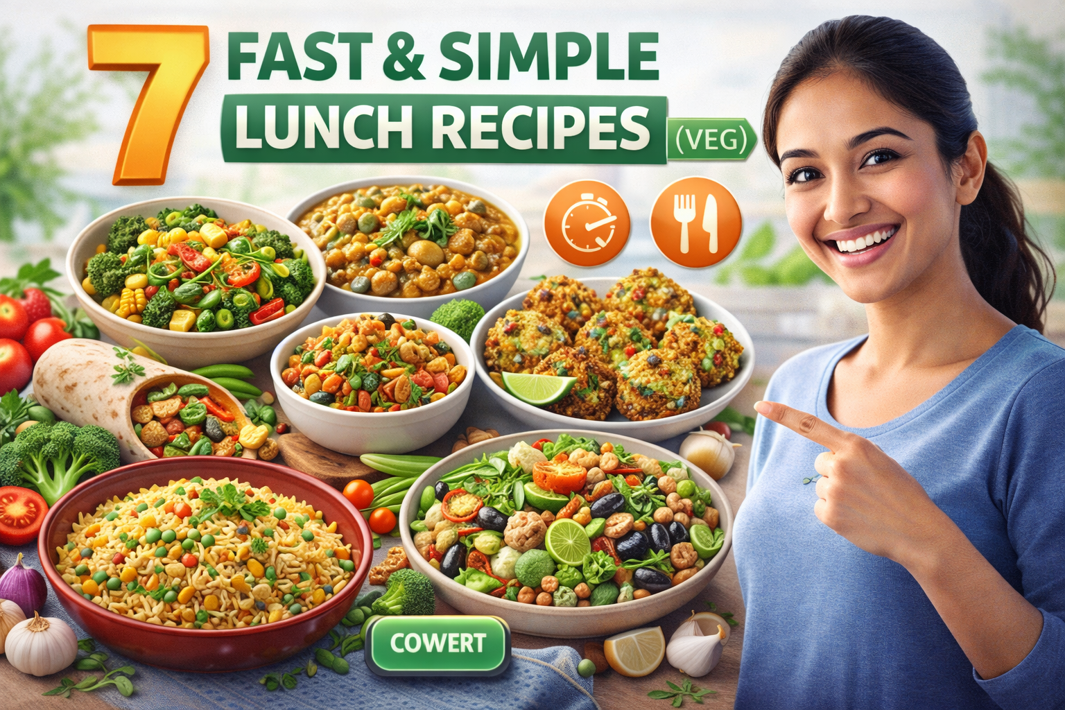 7 Fast & Simple Lunch Recipes (Veg)