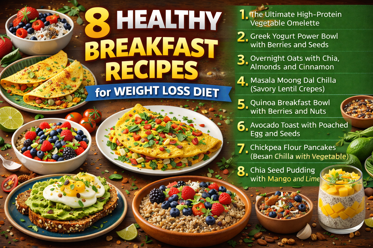 8 Healthy Breakfast Recipes for Weight Loss Diet