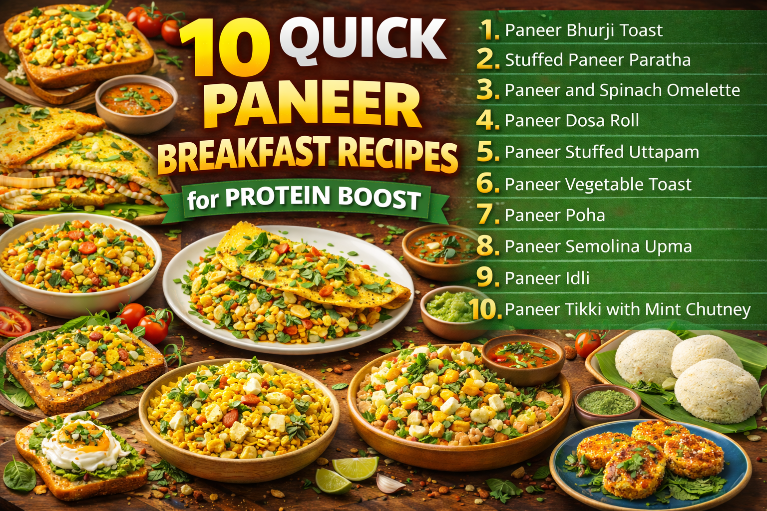10 Quick Paneer Breakfast Recipes for Protein Boost